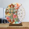 Flower Cross Diamond Painting Unique Wooden Rotating Calendar for Home Office