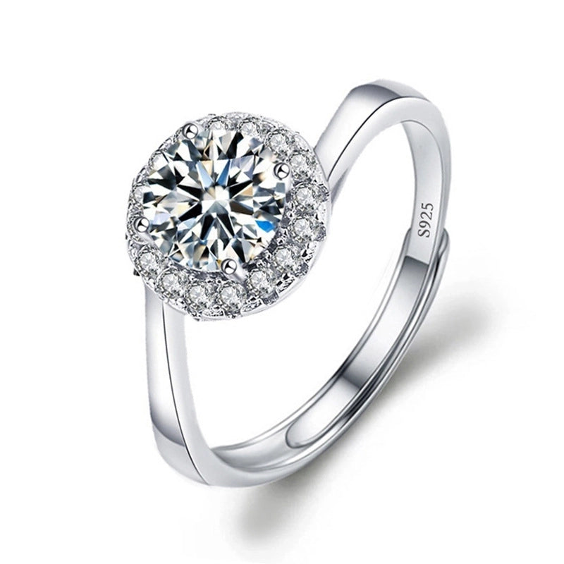 Copper Minimalist Classic Style Inlay Solid Color Zircon Rings