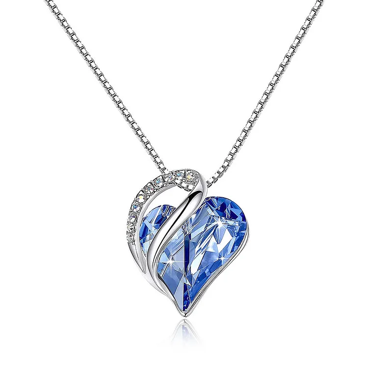 For Mom - You Will Always Be My Loving Mother Heart Crystal Necklace