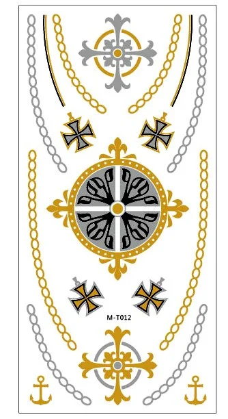 1sheet Indian Arabic body art women metallic temporary Mandala Flash Tattoos necklace sticker gold lace tatoo tatuagem maquiagem