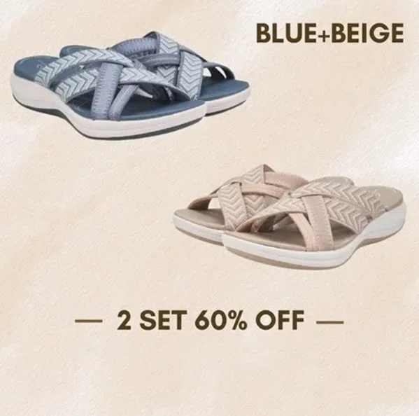 Breakj Breakj Women's Shoes 2024 Summer New Slope And Flying Cross-Slippers Large-Size Round-Headed Slippers Women