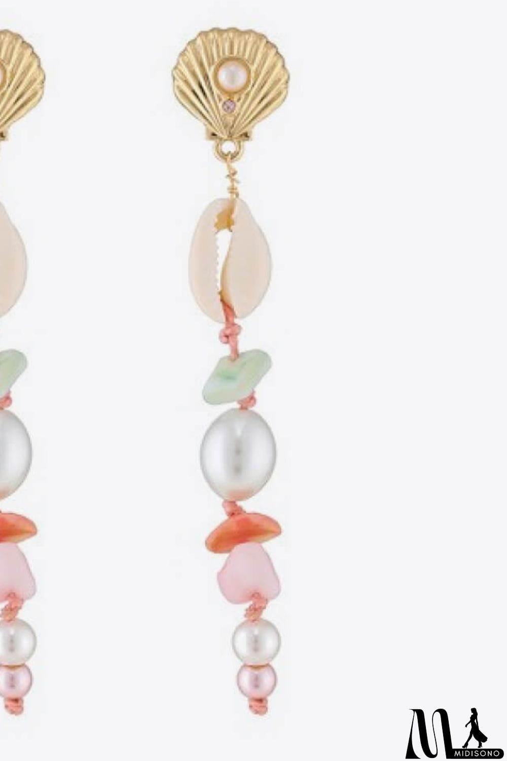 MidiSono - Synthetic Pearl Shell Drop Earrings