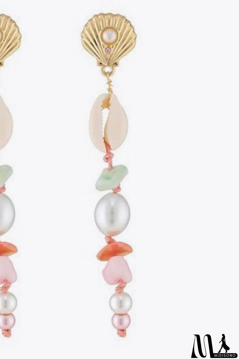 MidiSono - Synthetic Pearl Shell Drop Earrings