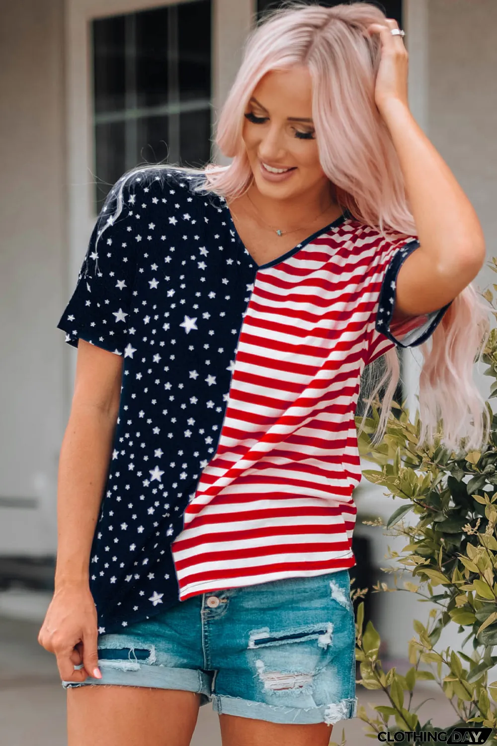 July 4th Stars and Stripes USA Flag Tee
