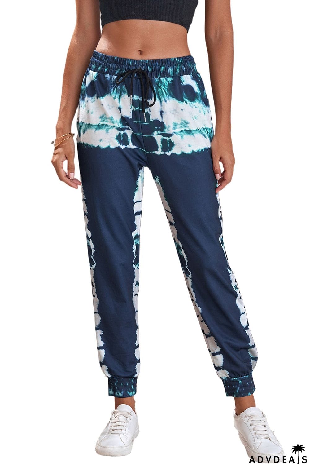 Tie-dyed Print Elastic Waist Jogger