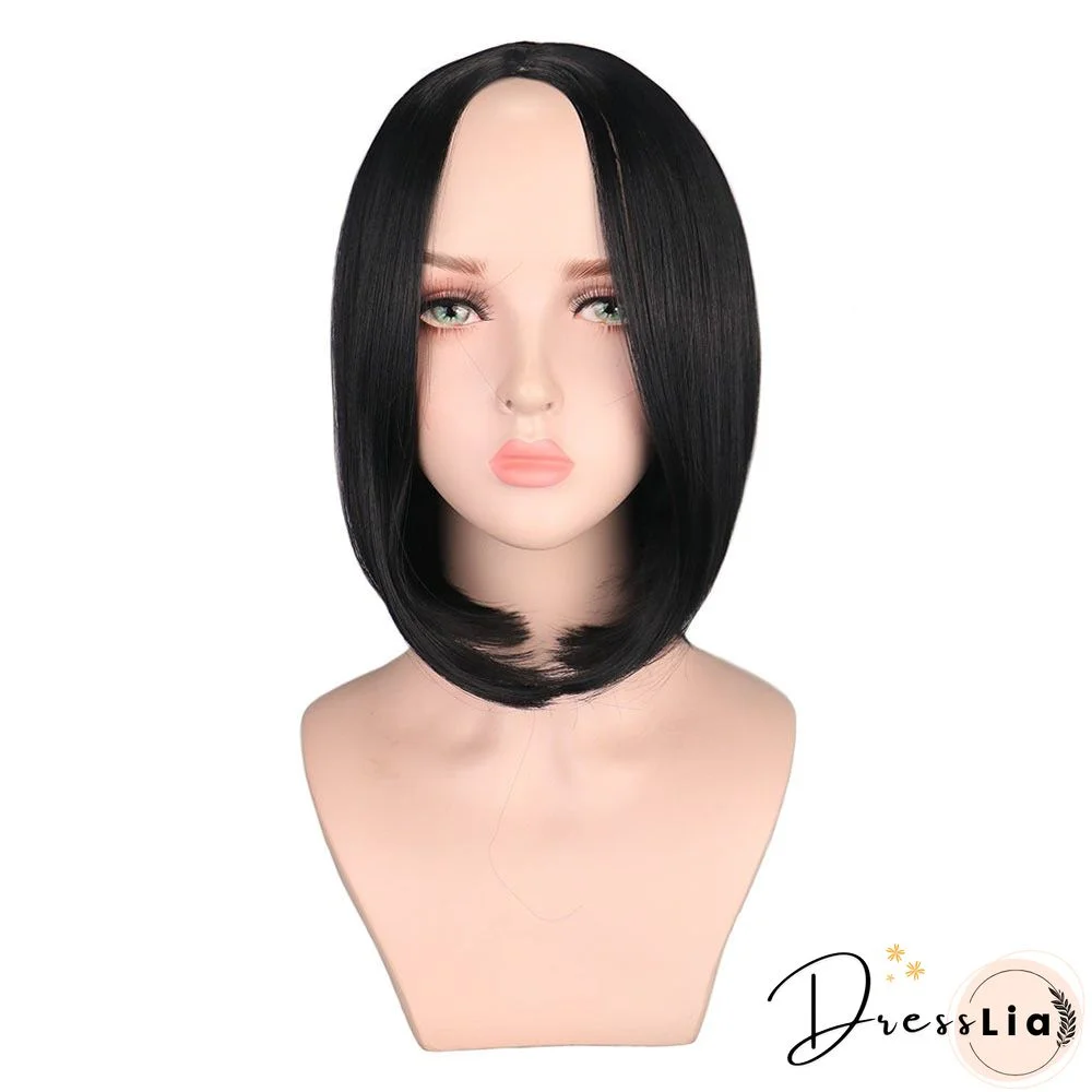 Chemical Fiber High Temperature Silk Women's Medium Split Short Straight Hair