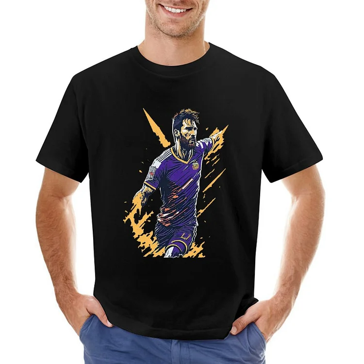 Lionel Messi Inspired Splash Art Men's T-shirt