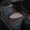 FH Group Premium Liners Tall Channel Trimmable All Weather Rubber Full Set Car Floor Mats (Beige) w. Trimmable All-Season Cargo Liner (Black) - Universal Fit for Cars Trucks and SUVs
