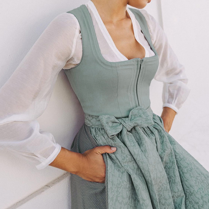 Vintage Simple Elegant Linen Blend Dirndl wearshes