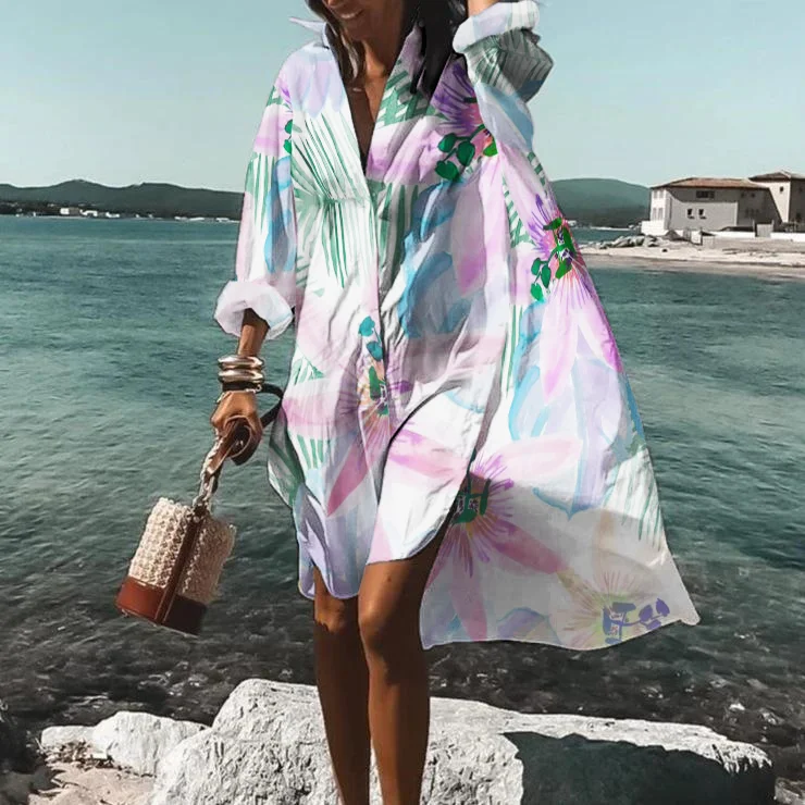 Casual Printed Resort Midi Dress
