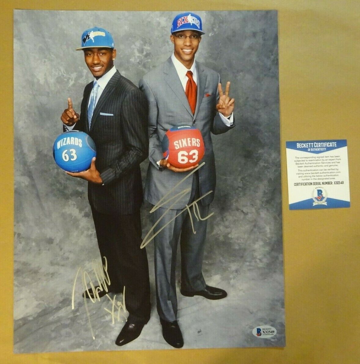 Signed JOHN WALL EVAN TURNER Autographed 11X14 2010 NBA Draft Photo Poster painting BECKETT COA