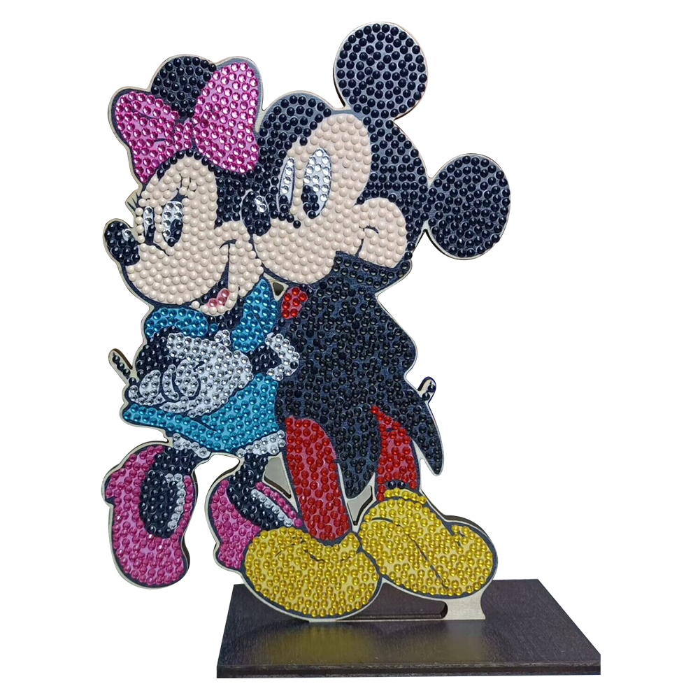 DIY Mickey MinneTable Ornament Art Crafts Wooden Single Sided Home Decor (GH021)