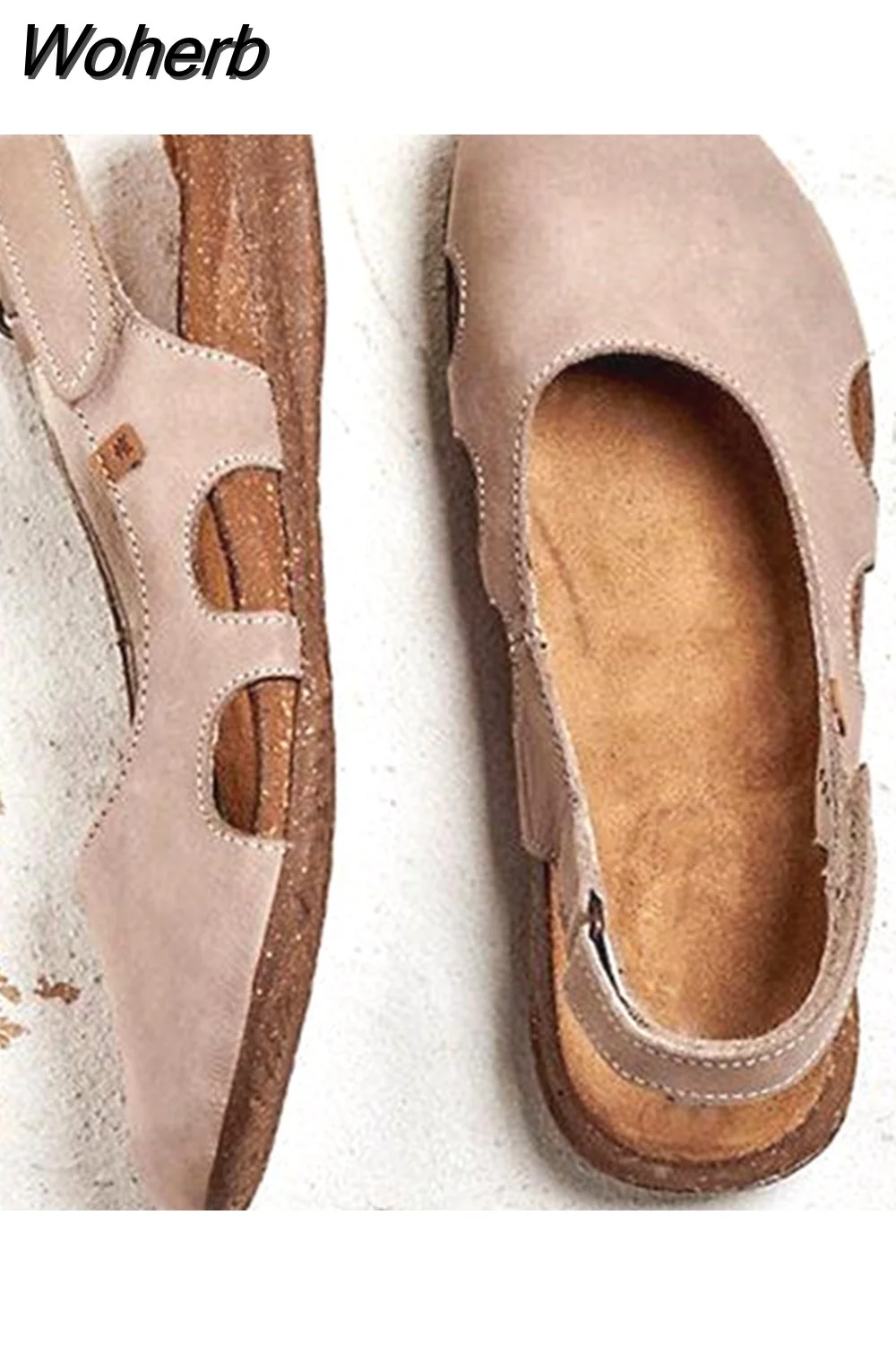 Woherb Women Casual Wedges Sandals Summer Buckle Hot Gladiator Retro Non-slip Sandals Flock Ladies Party Office Shoes 601-1-Outfit Ideas