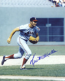 KEN MCMULLEN CALIFORNIA ANGELS ACTION SIGNED 8x10