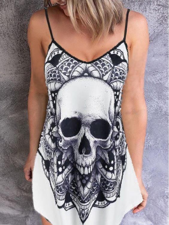Gothic Casual Print Tank Dress MusePointer