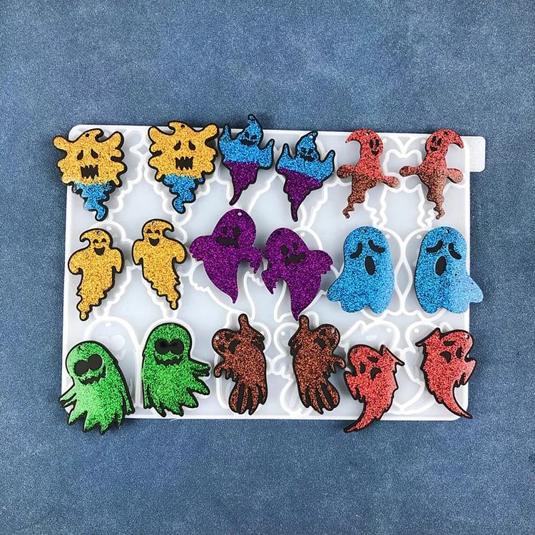 Halloween Ghost Earring Resin Mold CrazyMold