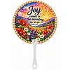 8Pcs DIY Diamond Painting Church Handheld Fans, Christian Bible Verse Scripture Hand Fans with Plastic Handles, Religious Inspirational Church Welcome Gifts for Visitors, Women Men, Bridal Shower Guest Favors
