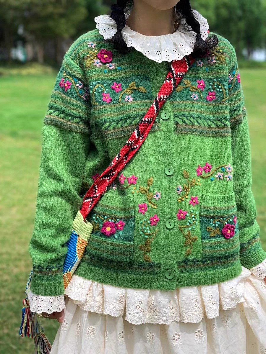 Chicfifth Sweater Women Winter Long Sleeve High Quality Autumn Vintage Top Knitted Cardigan