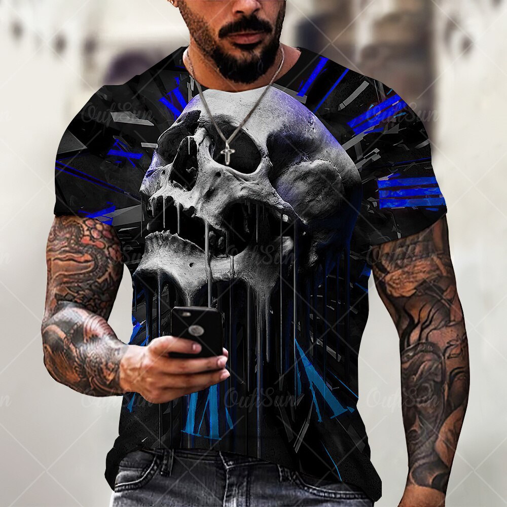 

Horror Skull - 3D Printed Men T Shirt, Xxl, 501 Original