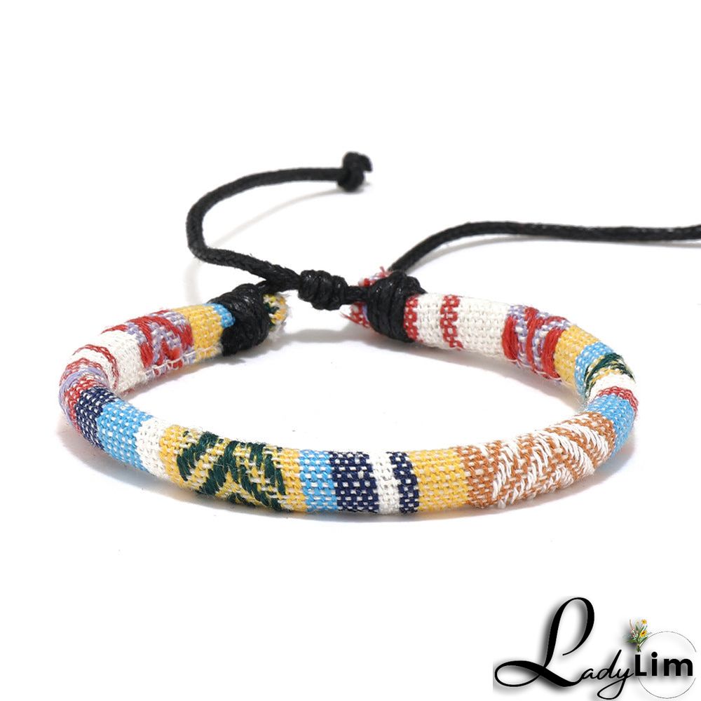 Multicolor Ethnic Style Drawstring Boho Bracelet