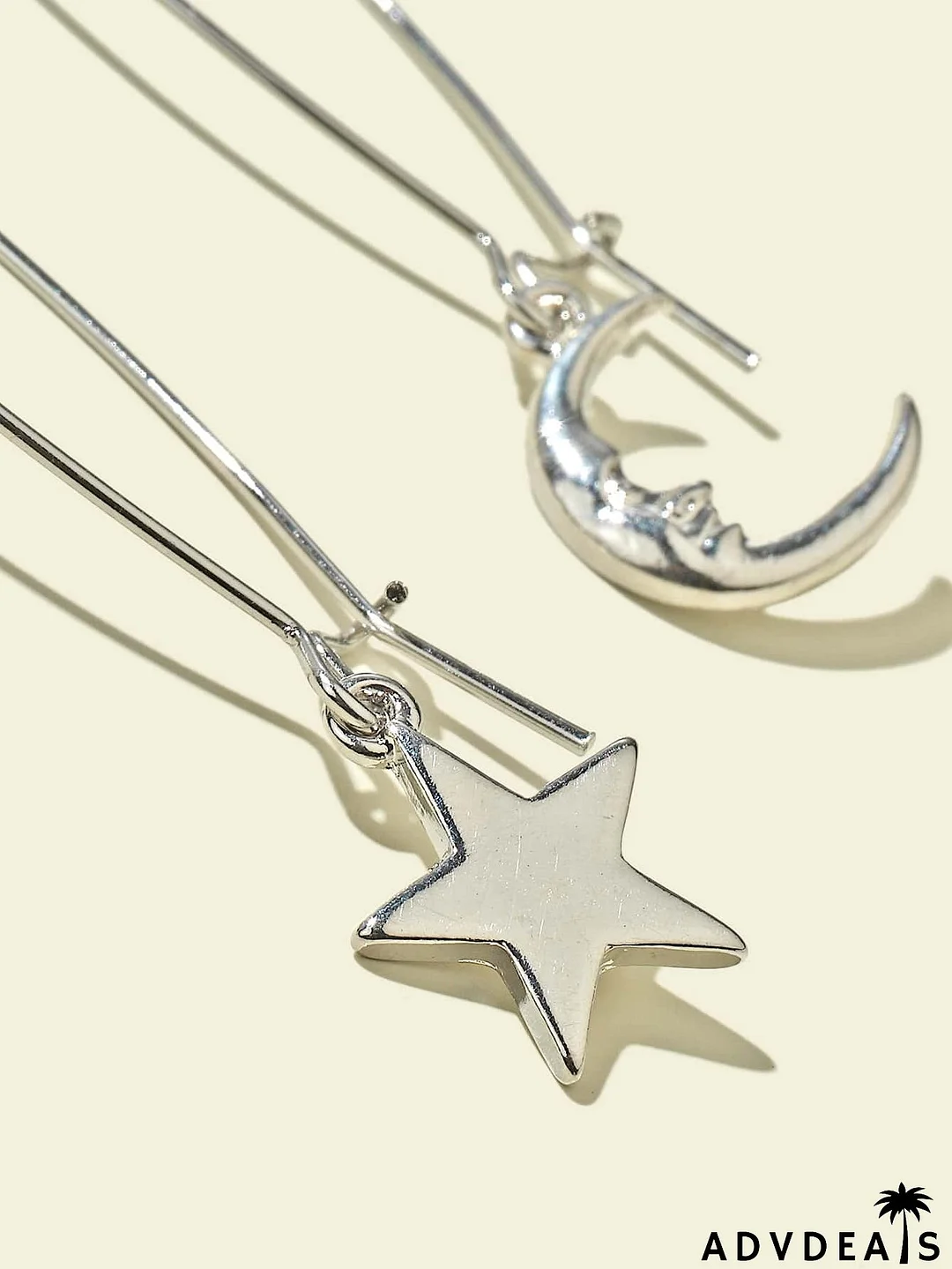 Star & Moon Charm Drop Earrings