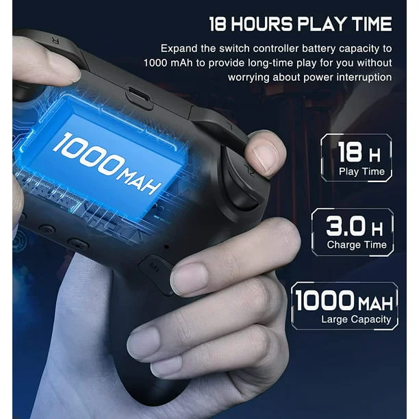 DinoFire Pro Controller for Nintendo Switch/ Switch Lite/OLED, Cute Wireless Controller（Red）