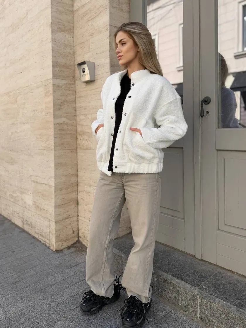 Athvotar Athvotar Lamb Velvet Jacket Multi-Color Optional Soft Fluffy Super Warm Autumn And Winter Fashion Sense Simple Match Girl