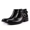 Stylish Mens Leather Dress Ankle Boots with Buckle