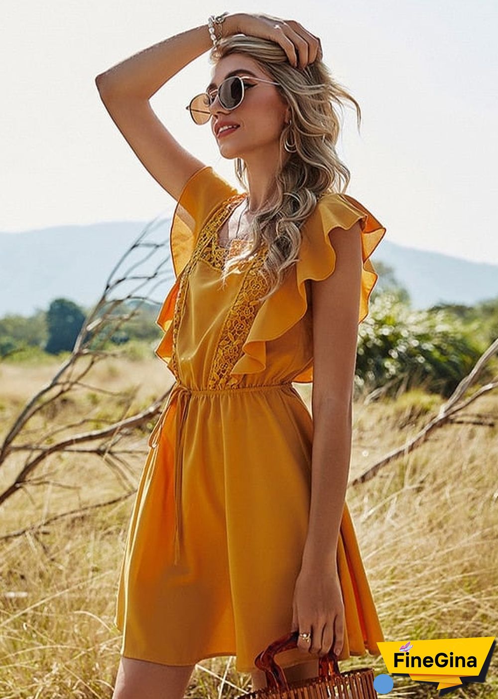 Boho Lace Mini Dress Pauline