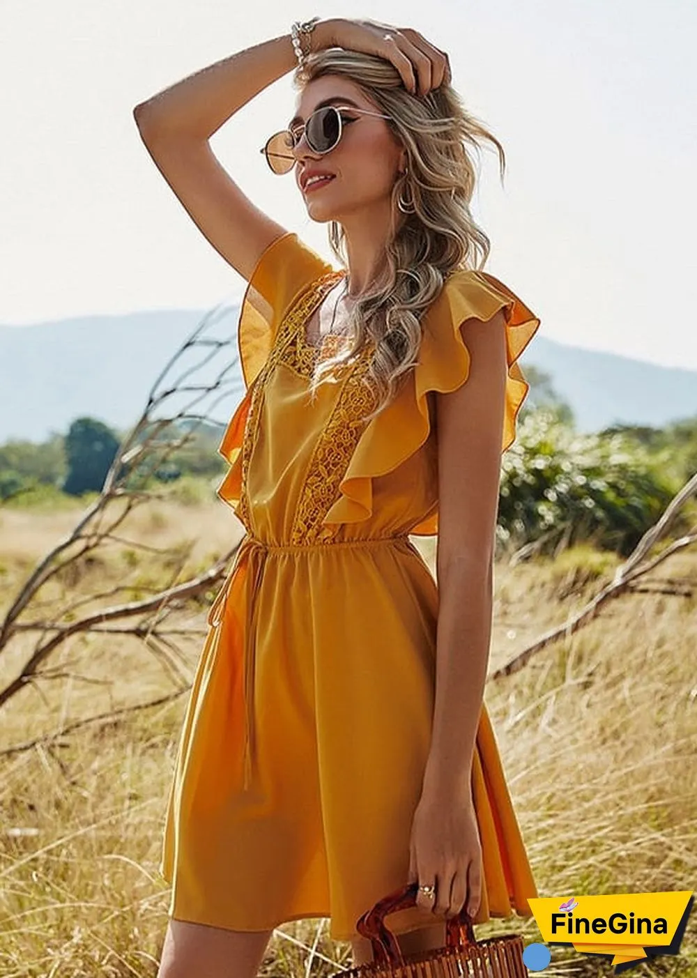 Boho Lace Mini Dress Pauline