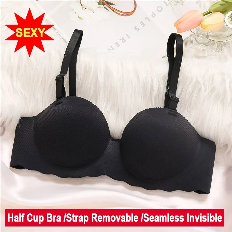 Women Bra Sexy Push Up Bras Female Lingerie Wireless Seamless Underwear A/B Cup Solid Color Invisible Bralette Strap Removable