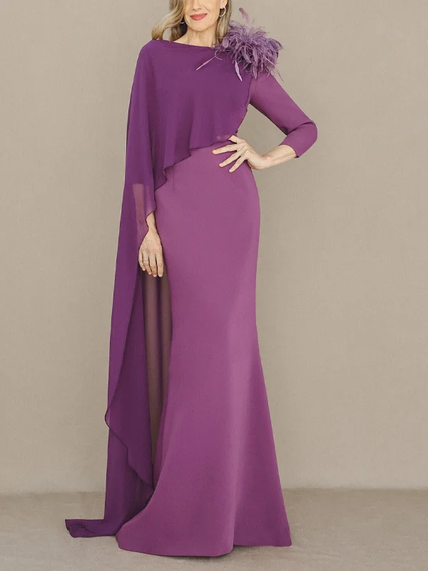 V-Neck Solid Color Long Sleeves Maxi Dress