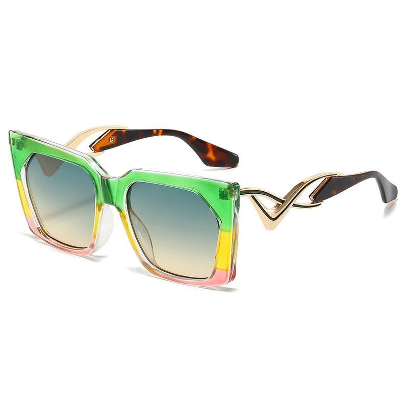 Casual Minimalist Color Block Pc Square Full Frame Glasses