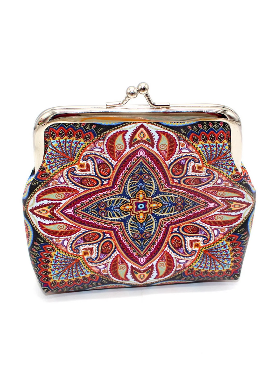 Ethnic Pattern Kiss Buckle Coin Purse Storage Bag