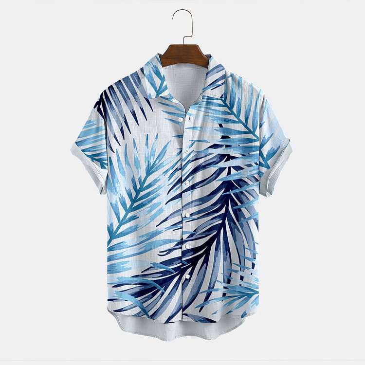 BrosWear Fashion Blue Print Shirt Shirt