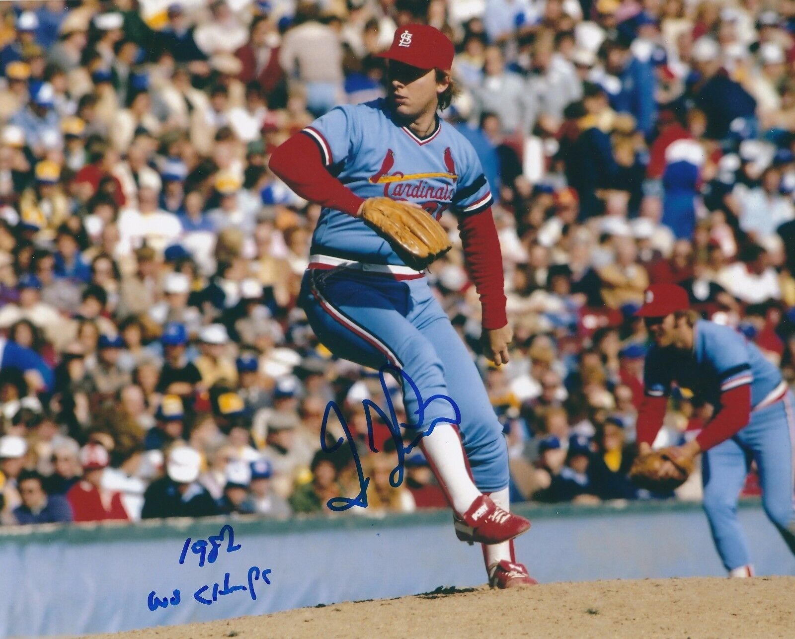 Signed 8x10 DAVE LAPOINT St. Louis Cardinals Autographed Photo Poster painting - w/COA