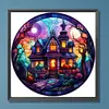 Haunted House Glass Painting-Paint by Numbers Acrylic Painting 50*50CM