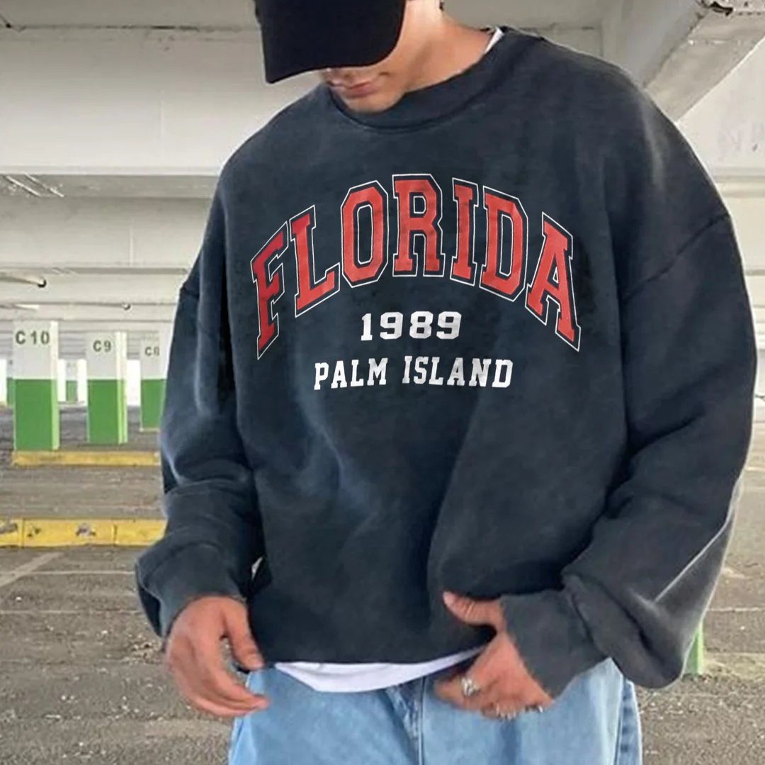 Retro Men's Florida Casual Print Sweatshirt