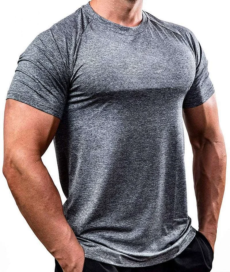 Men's quick-drying high-elasticity fitness running T-shirt, sportswear