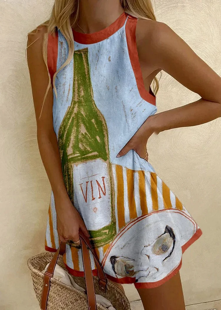 Stylish Outdoor Party Print Mini Dress