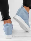 Women Faux Suede Wedge heel Sneakers Slip on Breathable Shoes