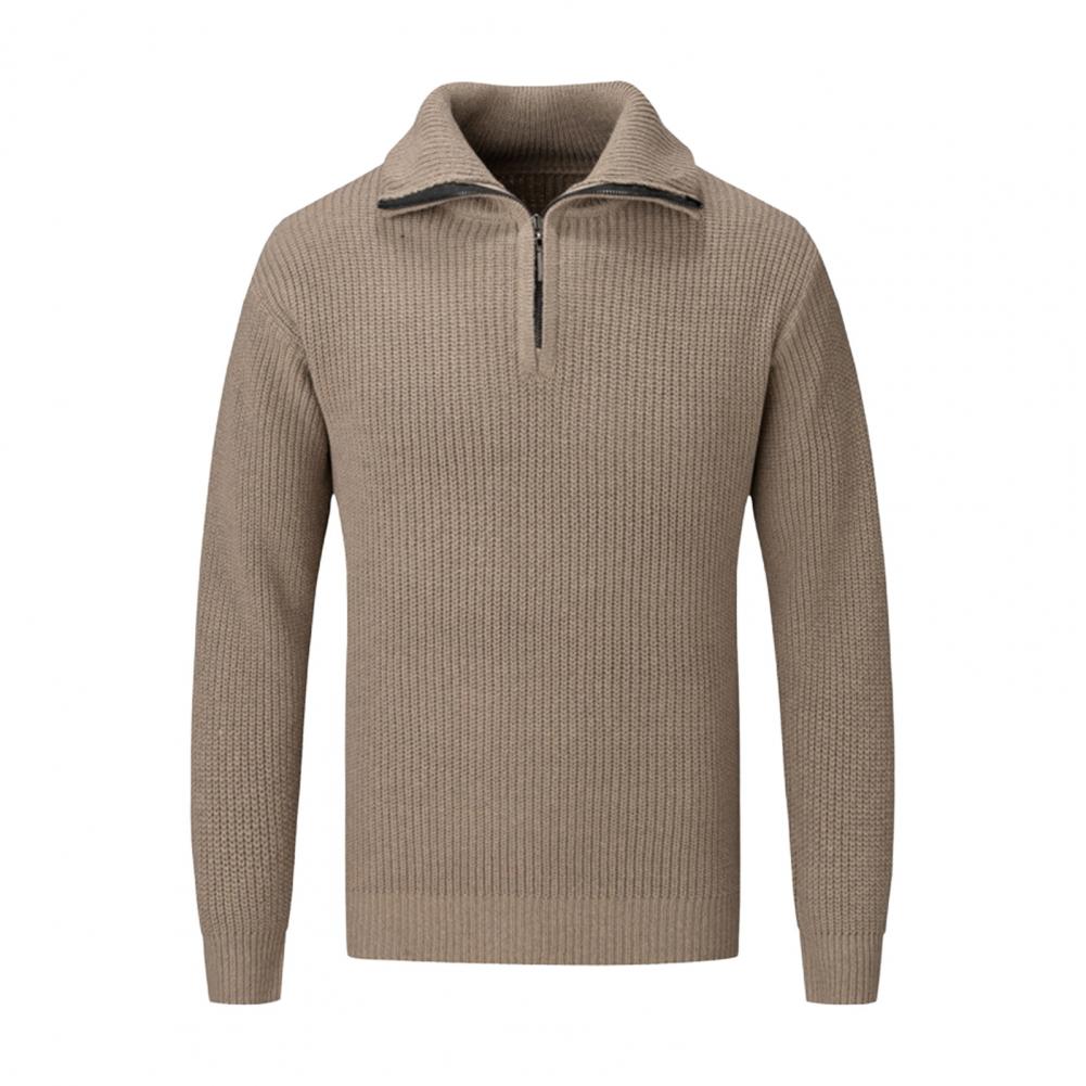 Raptureculture Men Summer Outfits – Retro Knitted Sweater with Lapel and Half Zipper for Casual Cool