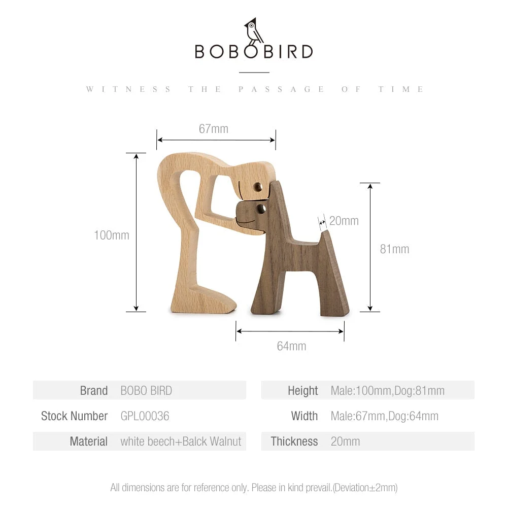 Puppy Family Wood Dog Carving Ornaments Decoration Home Decor Figurine Desktop Table Ornament Sculptures For Dog Pet Lover Gifts 712