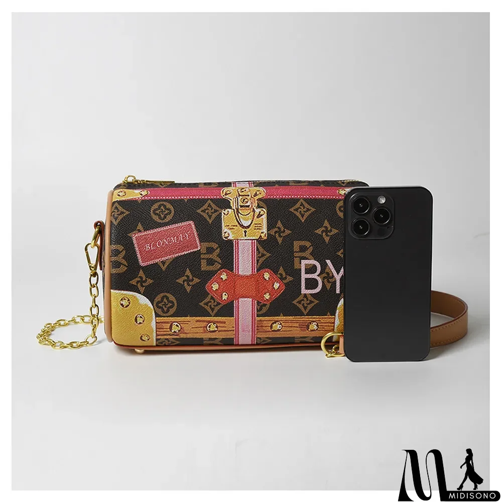 MidiSono - High-end Vintage Print All-match Chain Shoulder Messenger Bag