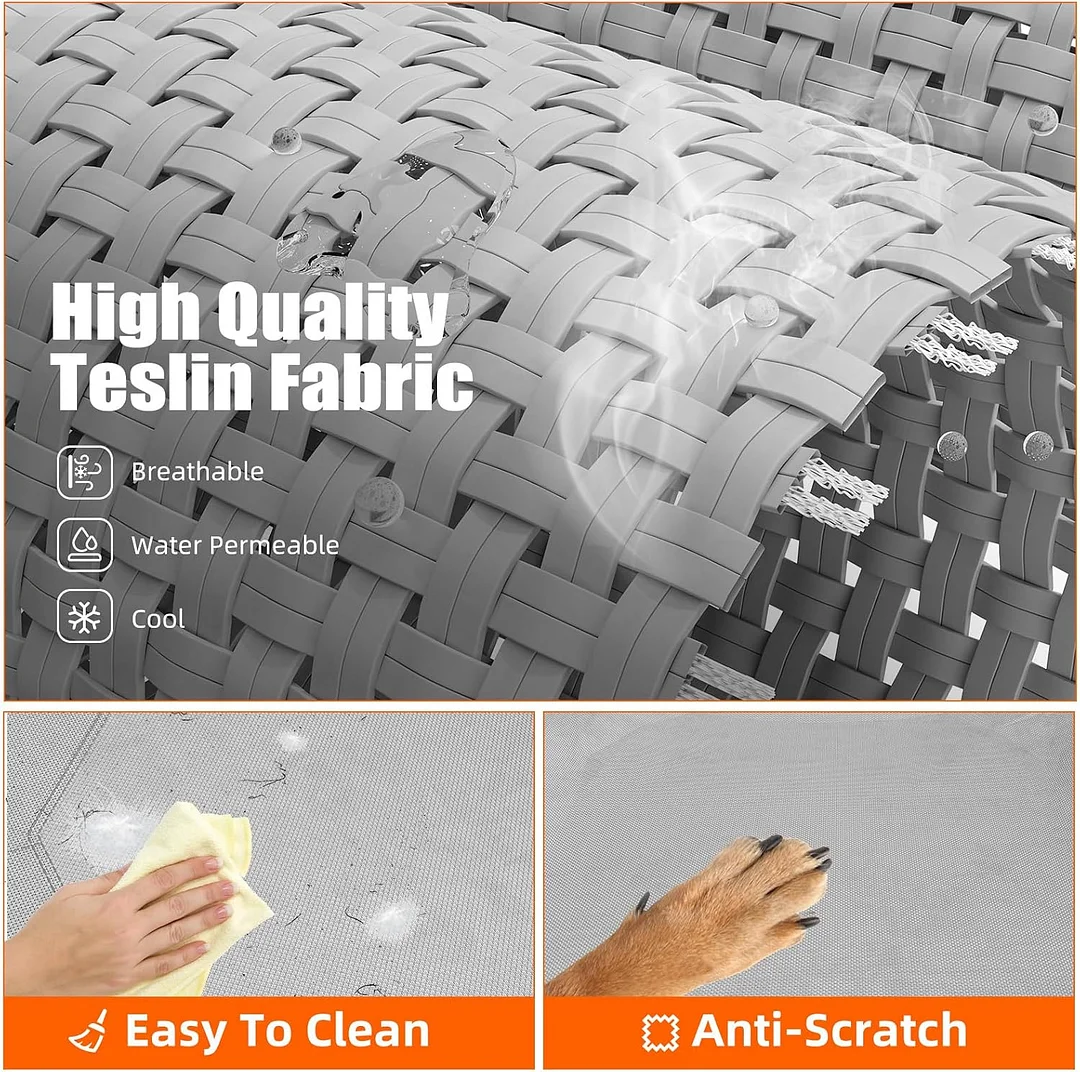 Raised Dog Cot Beds, Heavy Duty Pet Cots with Durable Supportive Recyclable Washable Mesh, Indoor & Outdoor Dog Bed