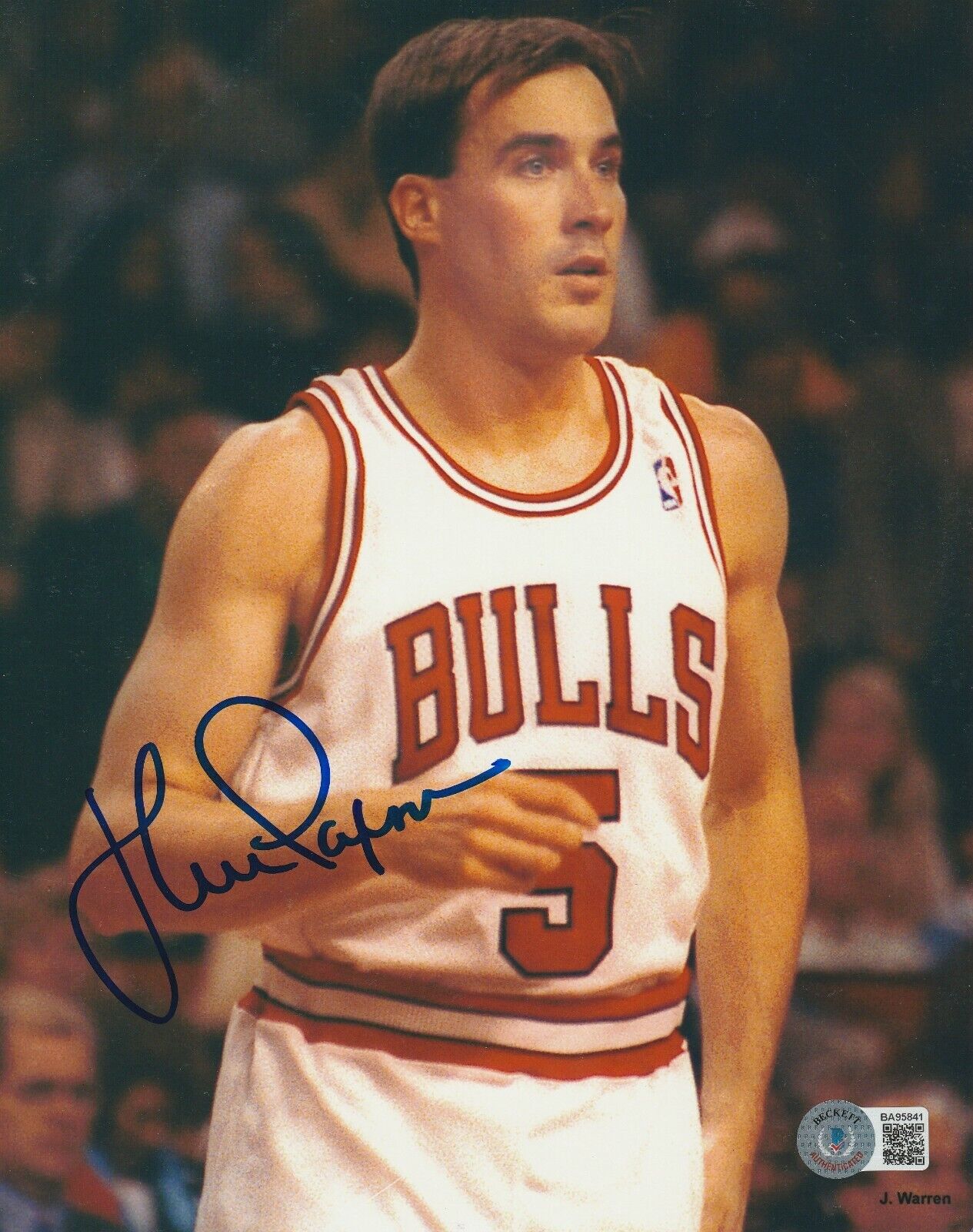 JOHN PAXSON Signed Chicago BULLS 8x10 Photo Poster painting with Beckett COA (BAS)