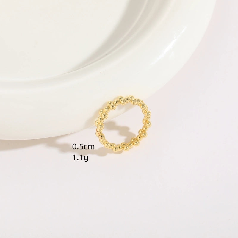 1 Piece Minimalist Round Copper Plating 14k Gold Plated Rings