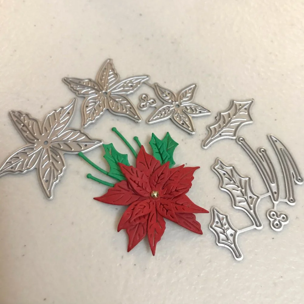 Craft metal cutting dies cut die mold Christmas flower leaves Scrapbook paper craft knife mould blade punch stencils dies