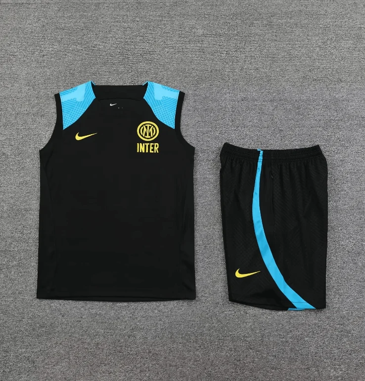 2023/2024 Internazionale Milan pre-match training Black Jersey+Shorts 1:1 Thai Quality