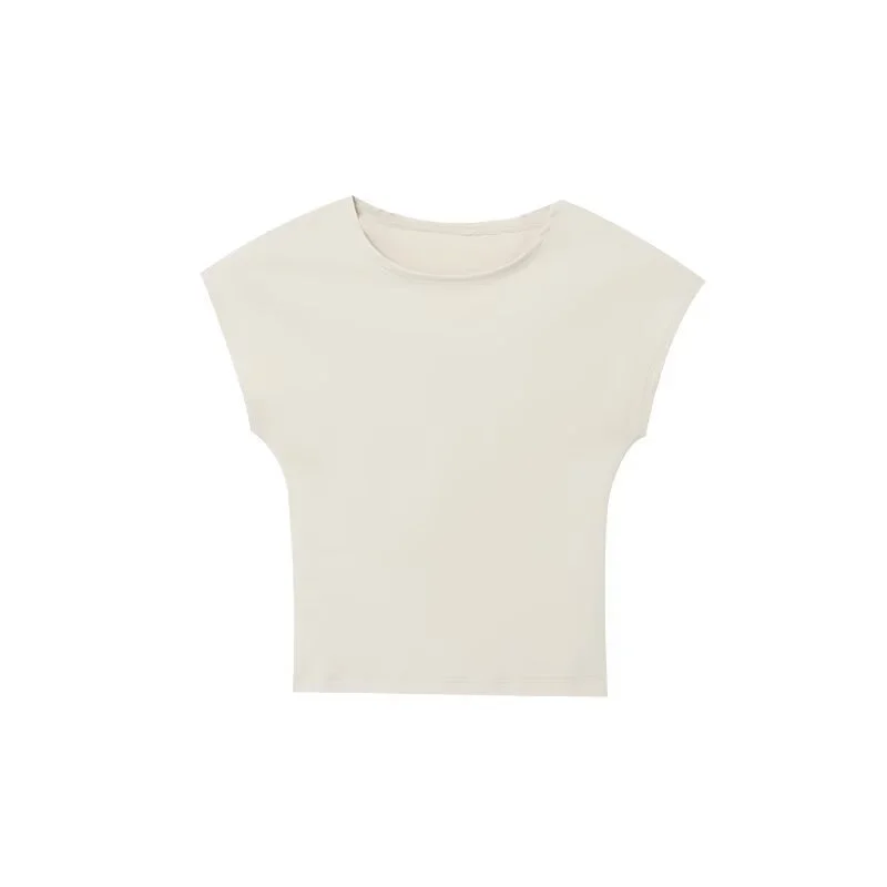 Nigikala Nigikala Summer New Women's Multi-Colored Self-Repair Micro-Sleeveless Design Top T-Shirt